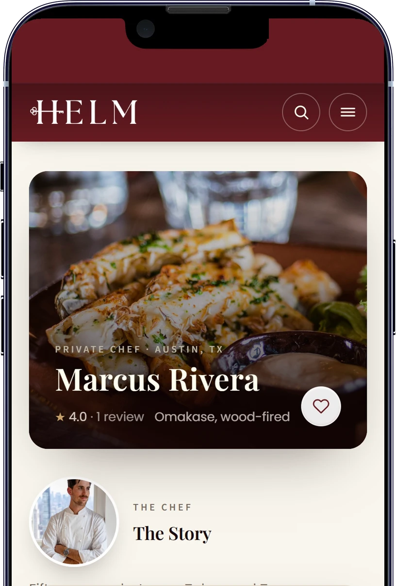 HELM verified talent profile on mobile